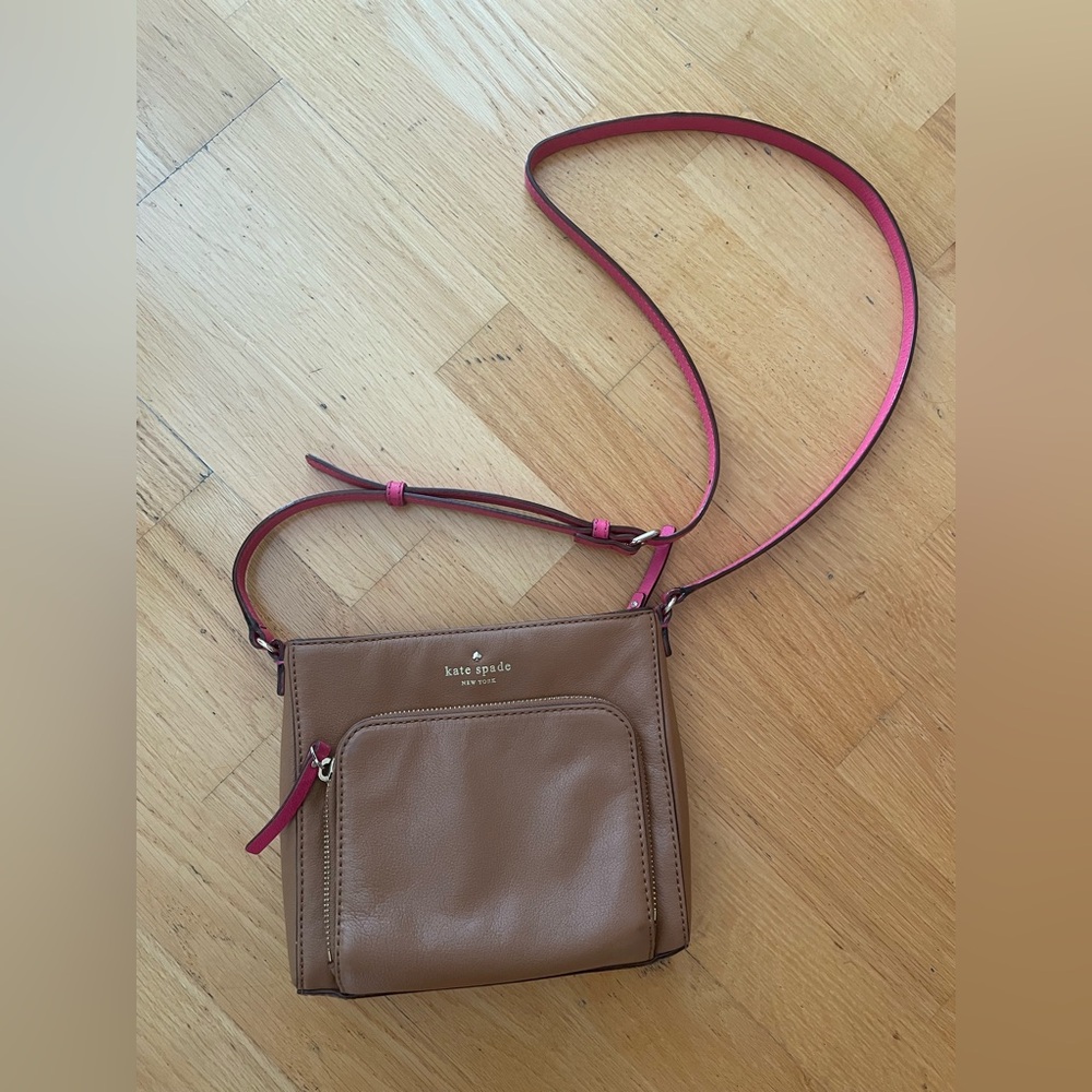 Kate Spade Tan and Pink Crossbody Bag